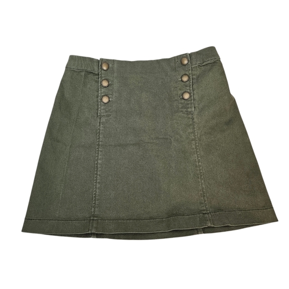 NWT Abercrombie & Fitch Olive Y2K‎ Sailor Cotton Jean Skirt Size 0 Women's H57 - Picture 1 of 11